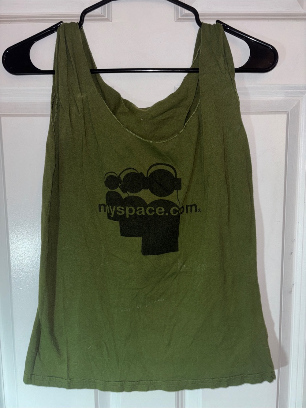 Y2K 90s Myspace Olive Green Women's Logo Tank Top